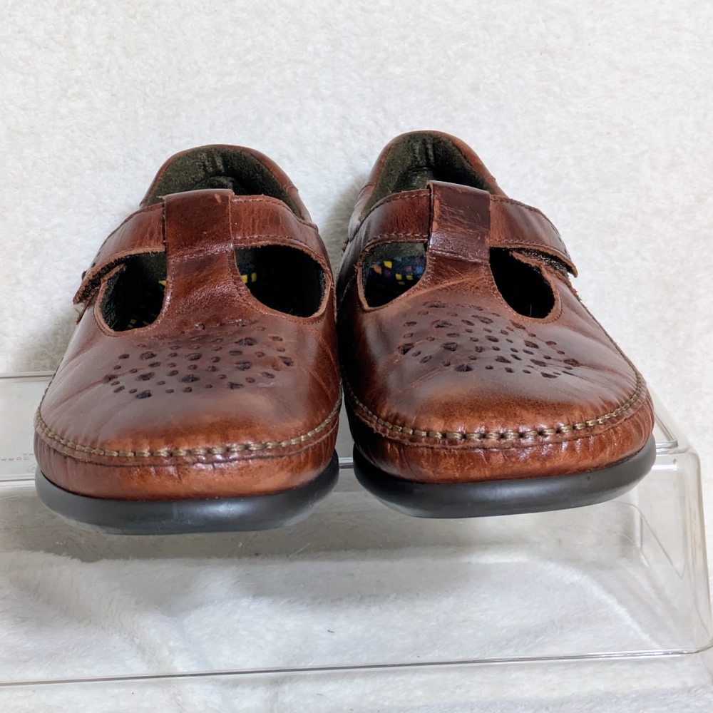 Women’s‎ SAS “Willow” Walnut T-Strap Leather Loafers, Comfortable, Sz 8WW - Picture 4 of 8
